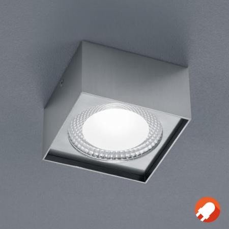 HELESTRA KARI LED Deckenleuchte 12 W 1030 lm 2700 K Warmweiß 120 mm Nickel matt teilsatiniertes Glas dimmbar
