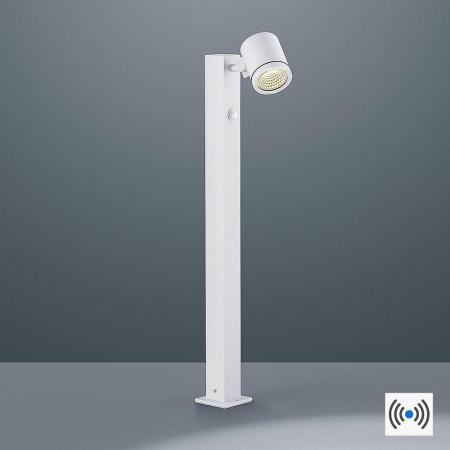 Helestra PART A19806.07 LED-Pollerleuchte 10 W 3000 K Warmweiß, Mattweiß, 740 lm, IP55, Bewegungsmelder
