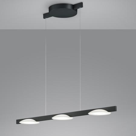 Helestra POLE LED Pendelleuchte 28 W 2160 lm 2700 K Warmweiß CRI 90–100 3-flammig dimmbar CASAMBI optional Mattschwarz
