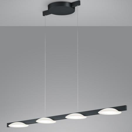 Helestra POLE LED Pendelleuchte 41 W 2880 lm 2700 K Warmweiß CRI 90–100 4-flammig dimmbar CASAMBI optional Mattschwarz