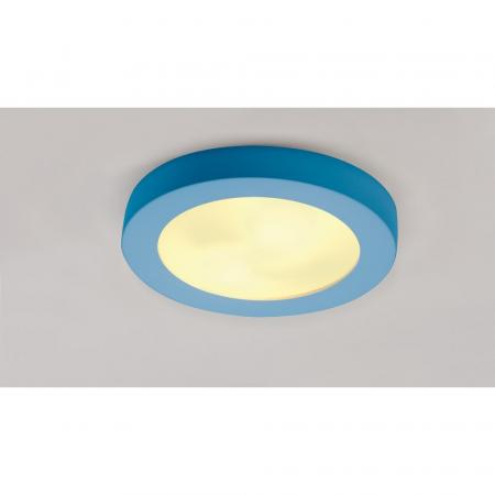 Runde moderne Deckenleuchte rund mit Lichtkranz aus weissem bemalbaren Gips SLV 148001