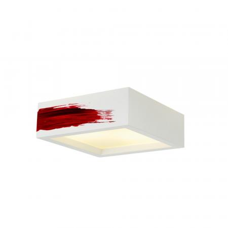 SLV 148002 Gips Deckenleuchte, GL 104 E27, eckig, weiß