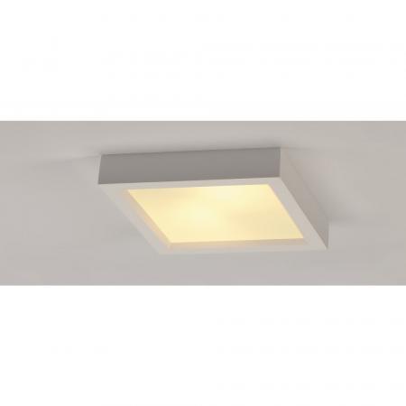 SLV 148002 Gips Deckenleuchte, GL 104 E27, eckig, weiß