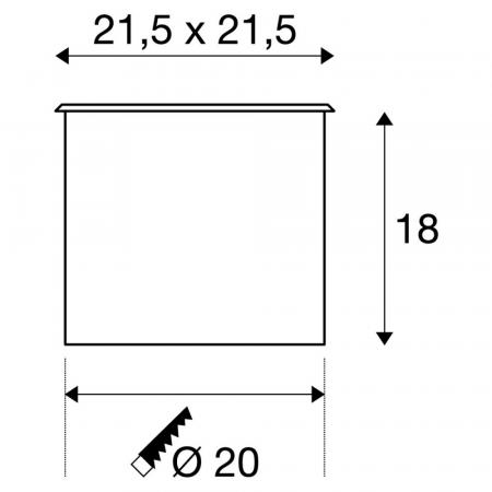 SLV 229234 DASAR 215 Bodeneinbauleuchte GU10 quadratisch Edelstahl IP67