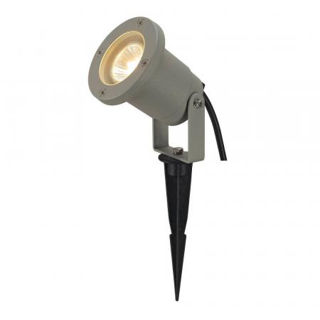 SLV 227418 NAUTILUS SPIKE Erdspießstrahler inkl. 1.5m Kabel mit Stecker GU10 IP65 silbergrau
