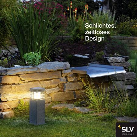 SLV 231410 ARROCK GRANITE Wegeleuchte Granit 40cm hoch salt & pepper