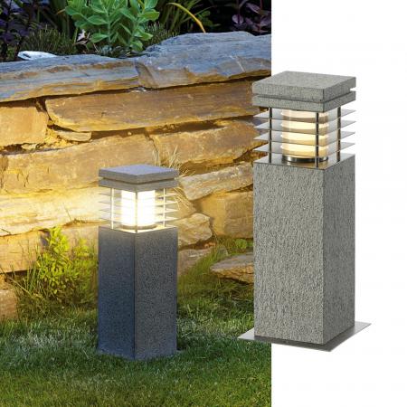 SLV 231410 ARROCK GRANITE Wegeleuchte Granit 40cm hoch salt & pepper