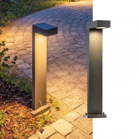 SLV 232294 QUADRASYL Eckige 75cm hohe Wegeleuchte in silbergrau IP44