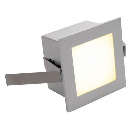 Stufenlicht FRAME BASIC LED Wand Einbauleuchte mit warmweißem Wohnlicht eckig silbergrau SLV 111262