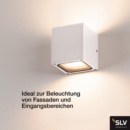 SLV 232531 SITRA CUBE Außenwandleuchte Würfel up&down-Licht weiss IP44