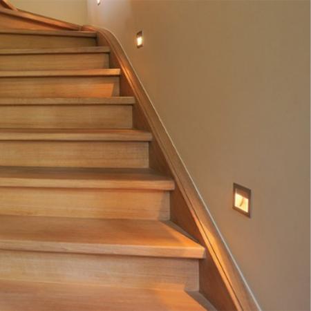 SLV 111292 Silbergraues Treppeneinbaulicht FRAME CURVE Einbauleuchte warmweiße LED silbergrau