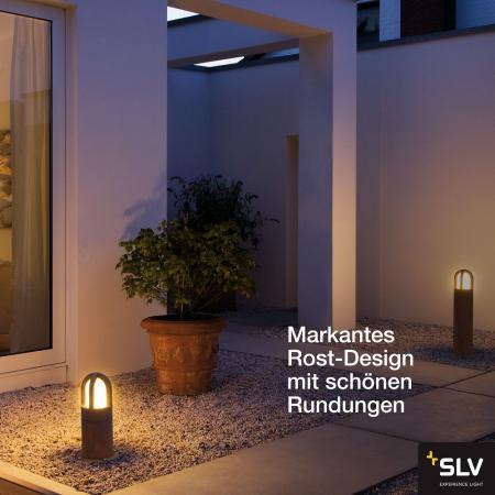 SLV 229431 RUSTY CONE 40cm hohe Wegeleuchte / Pollerleuchte aus Stahl mit Rostpatina IP54