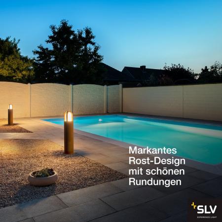 SLV 229432 RUSTY CONE 70cm hohe massive Wegeleuchte aus Stahl mit Rostpatina IP54