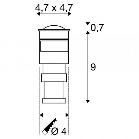 SLV 228342 POWER TRAIL-LITE square Bodeneinbau Wandeinbau Leuchte Edelstahl IP67