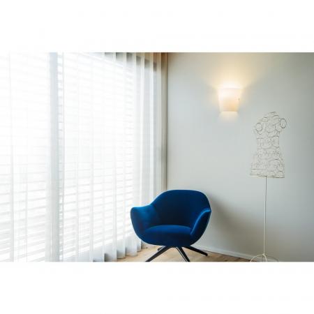 Klassische Wandlampe BASKET aus satiniertem halbrundem Glas weiß von SLV 151591