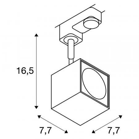 SLV 152321 ALTRA DICE Spot, eckig, weiss, GU10, max. 50W, inkl. 3P.-Adapter
