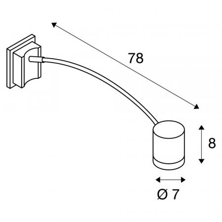 Außenwandstrahler schwenkbar mit 78cm langem Arm NEW MYRA DISPLAY CURVE SLV 233134