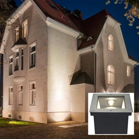 SLV 229383 DASAR 255 LED Bodeneinbauleuchte quadratisch Edelstahl 31W 3000K IP67
