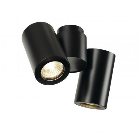 SLV 151830 ENOLA B QPAR51 LED Wand- und Deckenleuchte GU10 zweiflammig schwarz IP20 schwenkbar