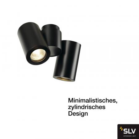 SLV 151830 ENOLA B QPAR51 LED Wand- und Deckenleuchte GU10 zweiflammig schwarz IP20 schwenkbar