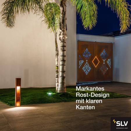 SLV 233457 RUSTY SLOT 80cm hohe LED Wegeleuchte Eisen Rost rechteckig 3000K