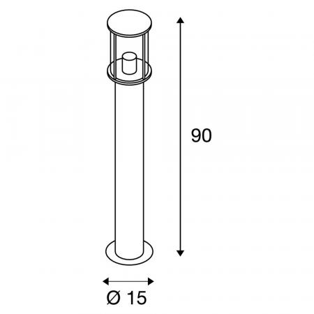 SLV 232075 PHOTONIA Klassische Wegeleuchte rund anthrazit mit klarem Glas