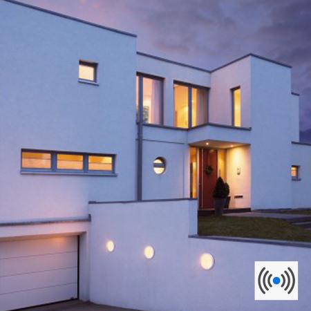 SLV 229971 AINOS LED Innen & Außen Wand- und Deckenleuchte 3000K, rund, weiß, mit Sensor