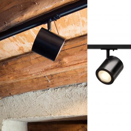 SLV 1000712 ENOLA_C LED Strahler für 1Phasen Hochvolt-Stromschiene, 3000K, schwarz, 55°, inkl. 1 Phasen-Adapter