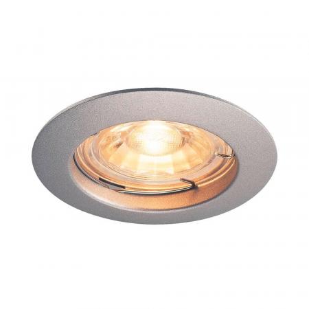 Schlicht moderner PIKA QPAR51 Deckeneinbauleuchte, starr, silbergrau, SLV 1000717