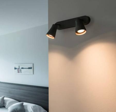 SLV 1000889 AVO Indoor Wand- und Deckenaufbauleuchte schwarz GU10