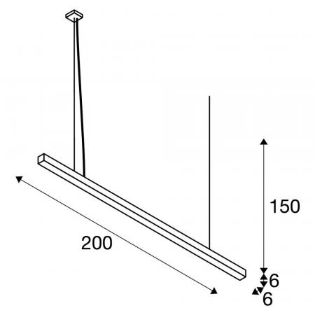 SLV 1000936 Q-LINE PD LED Indoor Pendelleuchte 2m BAP schwarz 4000K