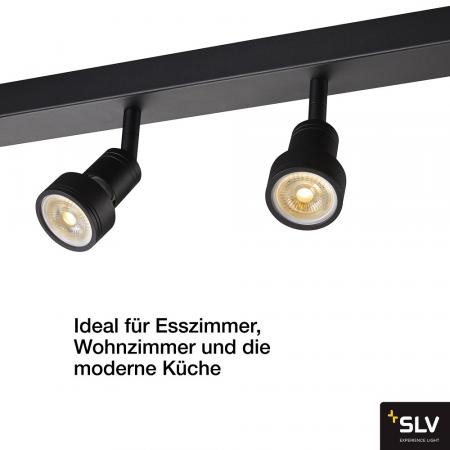 Moderner 4-flammiger PURI Deckenstrahler in schwarz SLV 1002029