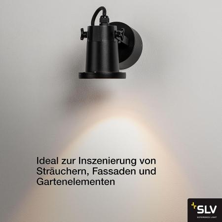 SLV 1002867 NAUTILUS Dreh- und schwenkbarer Außenwand- und Deckenstrahler in schwarz