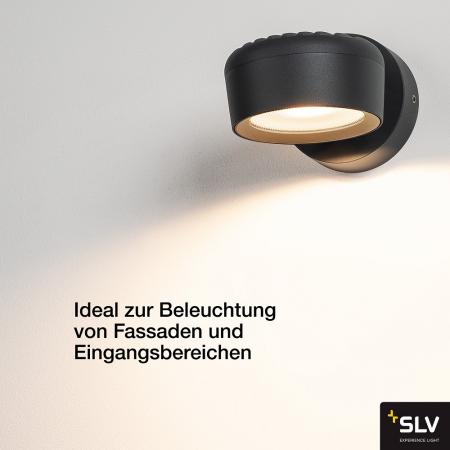 SLV 1002903 ESKINA SPOT Runde dimmbare Außenwandleuchte anthrazit umschaltbare Farbetemperatur IP65