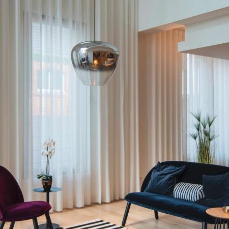 SLV 1003444 PANTILO CONVEX 40 Indoor Pendelleuchte E27 chrom