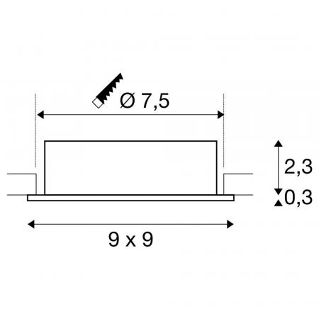 SLV 1007378 NEW TRIA 75 Deckeneinbauleuchte für GU10, IP 20, schwarz, Einbau⌀ 75mm, Einbautiefe 65mm