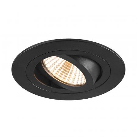 SLV 1007404 NEW TRIA 75  Deckeneinbauleuchte dimmbar 3000K warmweißes Licht, 38°, IP 20, in schwarz CRI90 Einbau⌀75mm Einbaut.40mm