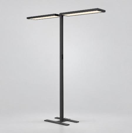 SLV 1007465 WORKLIGHT PRO LED-Stehleuchte 150W, 20.000 lm, 4000K neutralweiß, direkt/indirekt, Touch-Dimmung, Tageslicht Steuerung, Bewegungssensor, Schwarz/Schwarz
