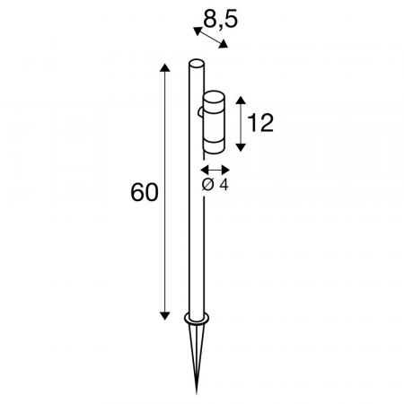 SLV 1007868 HELIA SLIM Pole Elegante Wegeleuchte schwarz schwenkbarer Leuchtkopf