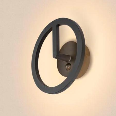 SLV 1007916 Q-RING Außen Wandleuchte mit Sensor schwarz 3000K IP54
