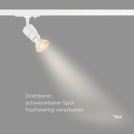 SLV 1008357 PURI 2.0 Basic 1-Phasen-Schienenspot GU10 weiß, 6 W