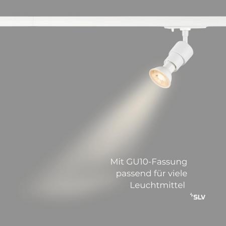 SLV 1008357 PURI 2.0 Basic 1-Phasen-Schienenspot GU10 weiß, 6 W