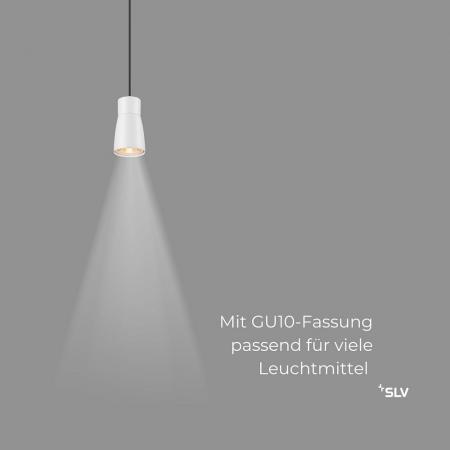 SLV 1008264 PURI 2.0 DOME Pendelleuchte 1-Phasen GU10, 200 cm, Weiß