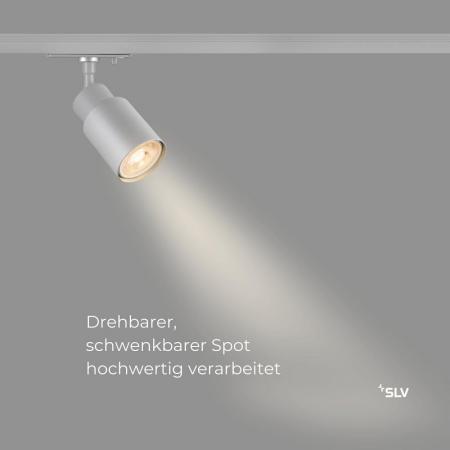 SLV 1008245 PURI 2.0 TUBE Schienenstrahler GU10 grau, 1-Phasen, max. 6W, dreh- und schwenkbar