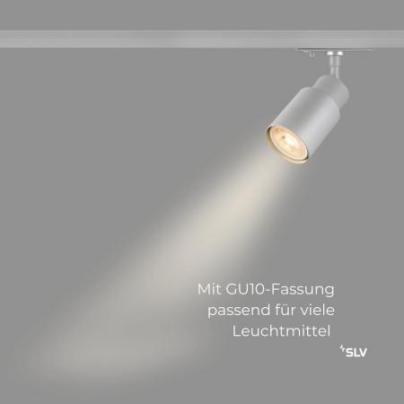 SLV 1008245 PURI 2.0 TUBE Schienenstrahler GU10 grau, 1-Phasen, max. 6W, dreh- und schwenkbar
