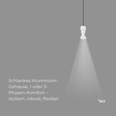 SLV 1008211 PURI 2.0 Basic PD 3-Phasen-Pendelleuchte GU10 Weiß, 200 cm