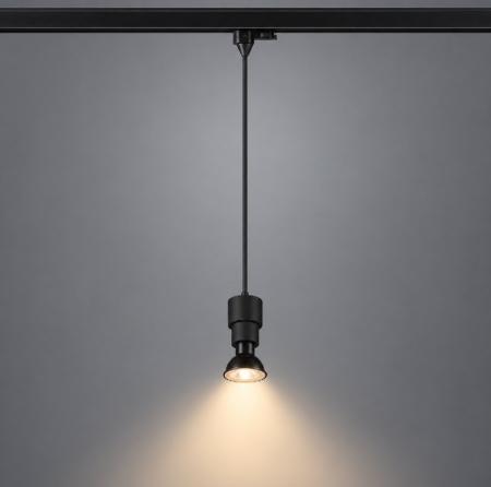 SLV 1008207 PURI 2.0 BASIC Pendelleuchte schwarz für 1-Phasen-Schienensystem GU10 200 cm