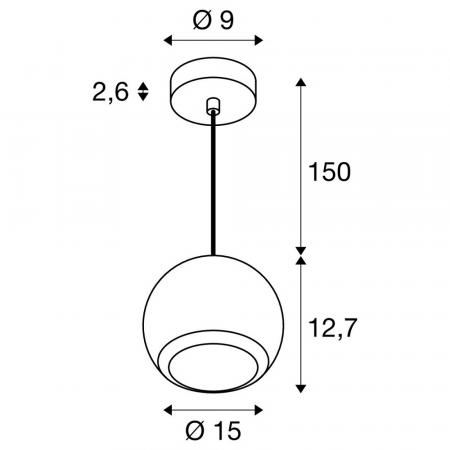 SLV 1008179 LIGHT EYE 150 Pendelleuchte, matt weiß