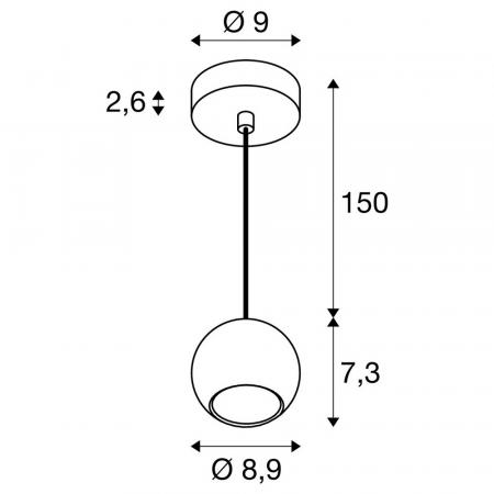 SLV 1008172 LIGHT EYE 90 Pendelleuchte, matt schwarz