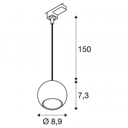 SLV 1008170 LIGHT EYE 150 Pendelleuchte, matt schwarz